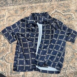 Elegant Navy Button Down Shirt